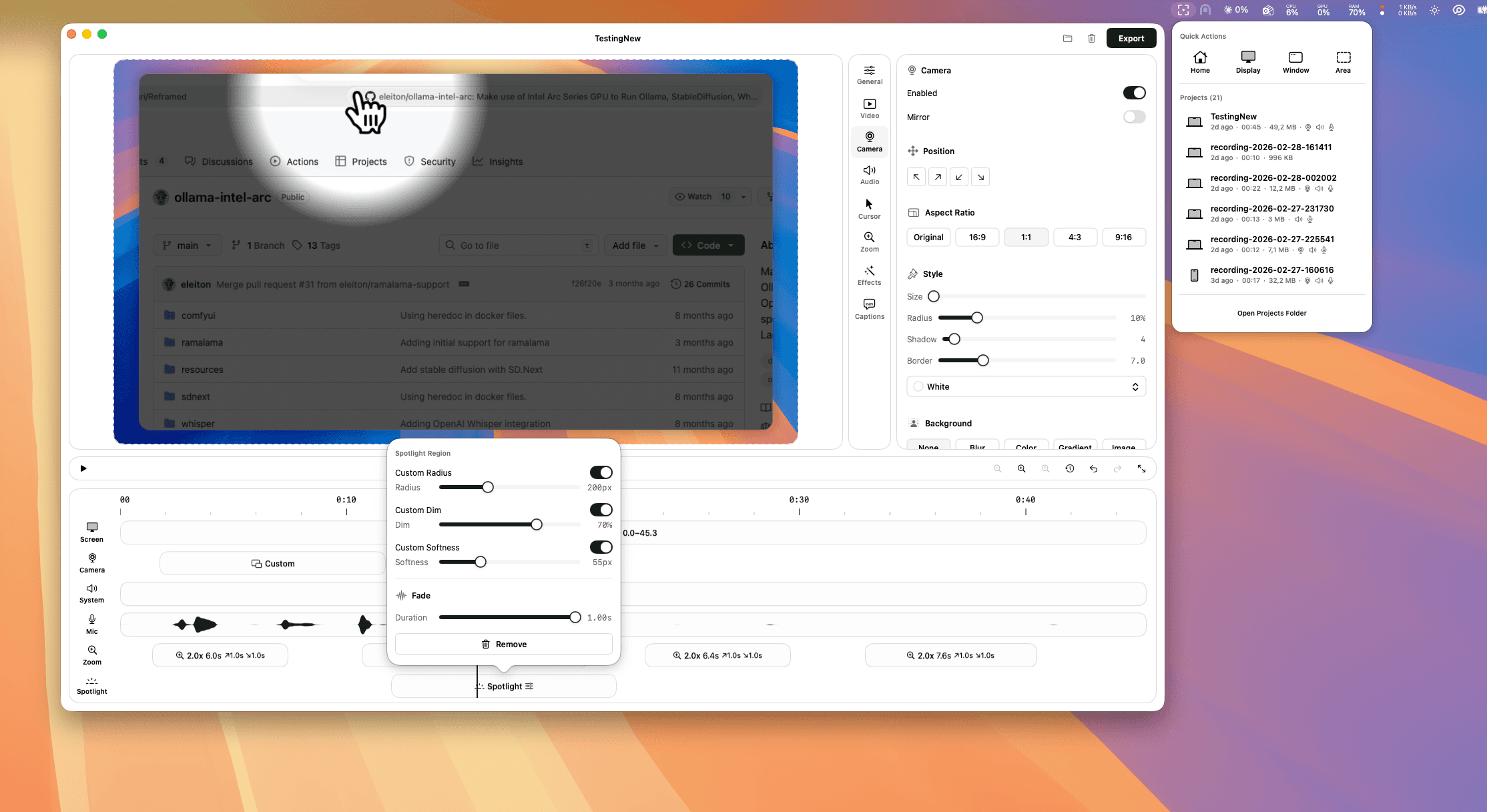 Editor with Spotlight — Light Mode